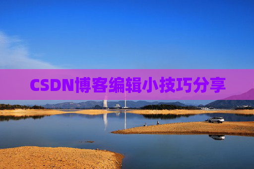 CSDN博客编辑小技巧分享